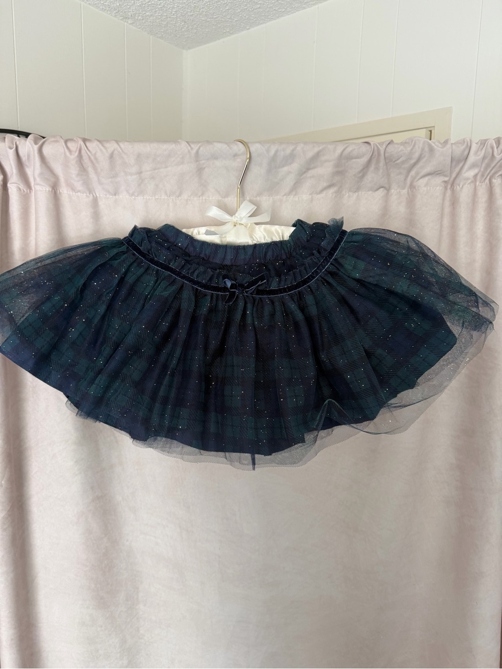 Plaid Navy Tulle Mini Skirt 4t & 5t Bundle